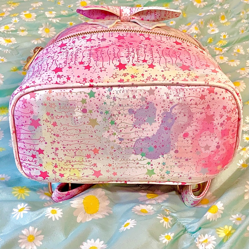 Pink Rainbow Stars & Ribbons Mini Backpack w/ Bow - Picture 4 of 9